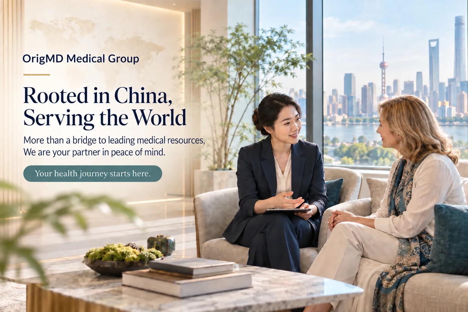 OrigMd Medical Group — Rooted in China, Serving the World. We are more than your bridge to leading medical resources. We are your partner in safeguarding your health and peace of mind. Your health journey begins here.